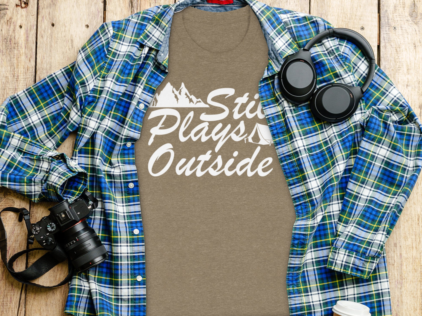Still Plays Outside With Mountain Tent Graphic T-Shirt T-Shirt - Outdoor & Adventure Collection - Mile Marker 16 Gear by Cloud 16 Clothing Co.