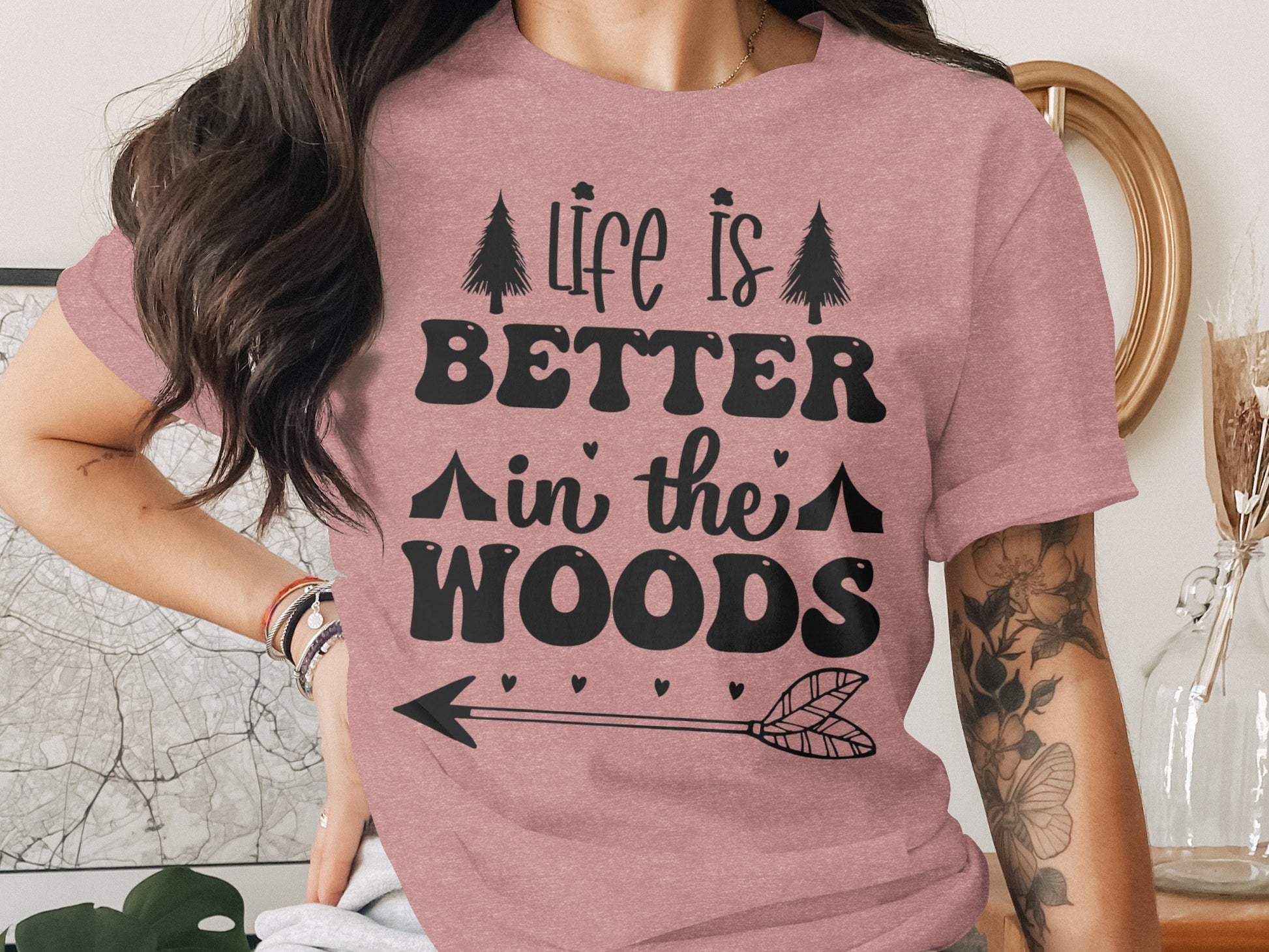 Life Is Better In The Woods With Arrow T-Shirt T-Shirt - Outdoor & Adventure Collection - Mile Marker 16 Gear by Cloud 16 Clothing Co.