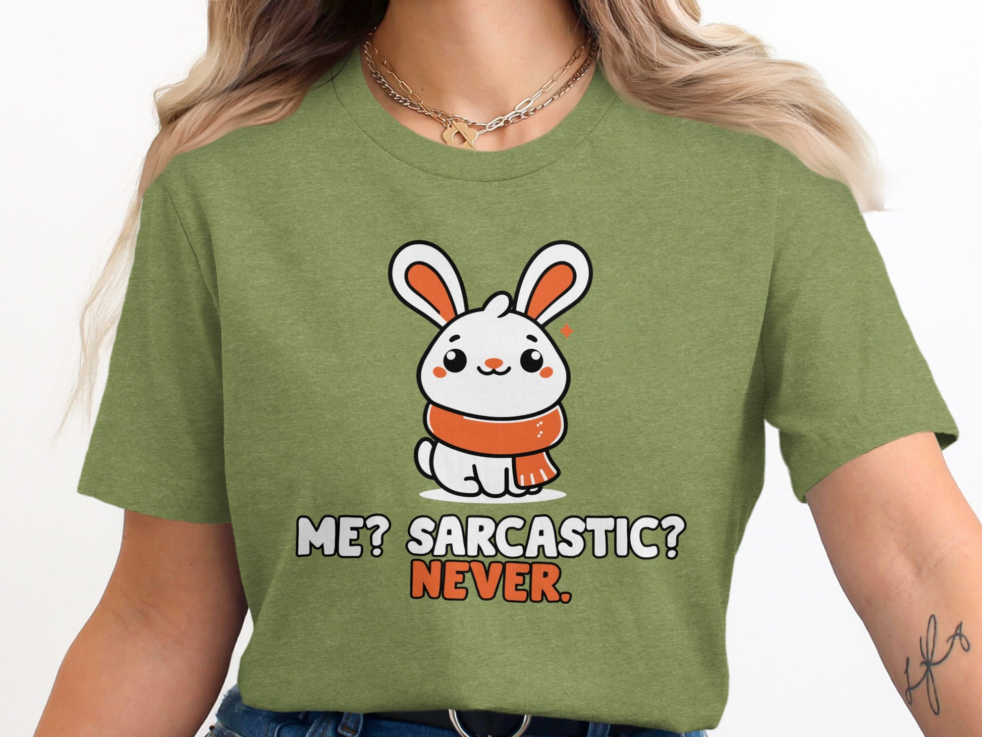 Me Sarcastic Never Cute Bunny Graphic T-Shirt