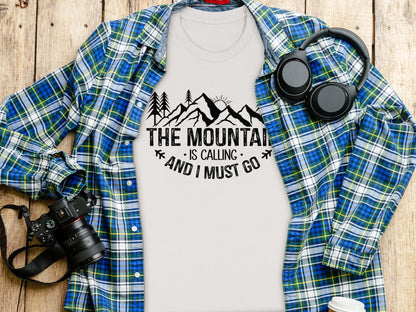The Mountain Is Calling And I Must Go Great Outdoors T-Shirt T-Shirt - Outdoor & Adventure Collection - Mile Marker 16 Gear by Cloud 16 Clothing Co.