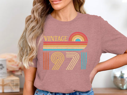 Vintage 1977 Retro Rainbow Striped Design shirt