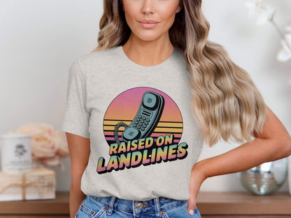 Raised On Landlines Retro Graphic T-shirt Product