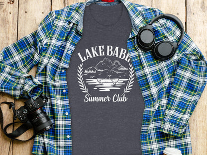 Lake Babe Summer Club with Mountain T-Shirt T-Shirt - Outdoor & Adventure Collection - Mile Marker 16 Gear by Cloud 16 Clothing Co.