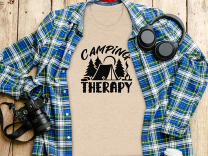 Camping Therapy Nature Adventure Outdoor Camping T-Shirt T-Shirt - Outdoor & Adventure Collection - Mile Marker 16 Gear by Cloud 16 Clothing Co.