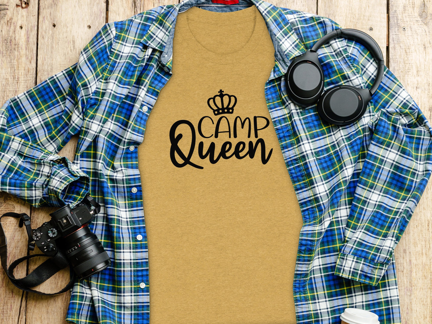 Camp Queen With Crown Graphic Camping Trip Fun T-Shirt T-Shirt - Outdoor & Adventure Collection - Mile Marker 16 Gear by Cloud 16 Clothing Co.