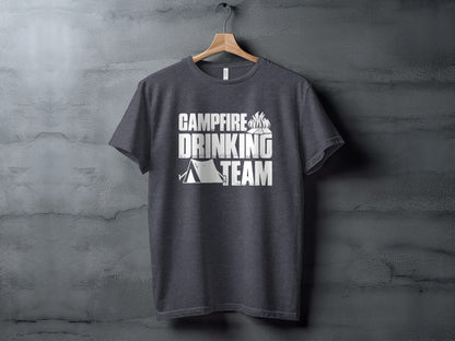 Campfire Drinking Team Tent Design Camping Adventure T-Shirt T-Shirt - Outdoor & Adventure Collection - Mile Marker 16 Gear by Cloud 16 Clothing Co.