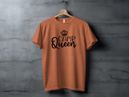 Camp Queen With Crown Graphic Camping Trip Fun T-Shirt T-Shirt - Outdoor & Adventure Collection - Mile Marker 16 Gear by Cloud 16 Clothing Co.