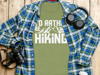 I Would Rather Be Hiking Mountains Graphic Design T-Shirt T-Shirt - Outdoor & Adventure Collection - Mile Marker 16 Gear by Cloud 16 Clothing Co.