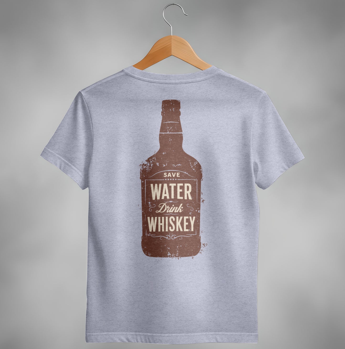 Save Water Drink Whiskey Funny Saying Graphic Bottle T-Shirt T-shirt - Scrappy Malone's Bar 100-Proof Humor - Cloud 16 Clothing Co.