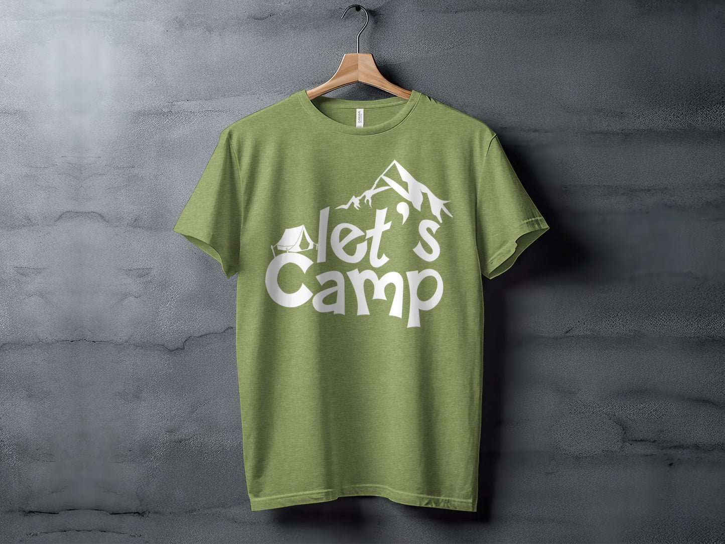 Lets Camp Tent With Mountain T-Shirt T-Shirt - Outdoor & Adventure Collection - Mile Marker 16 Gear by Cloud 16 Clothing Co.
