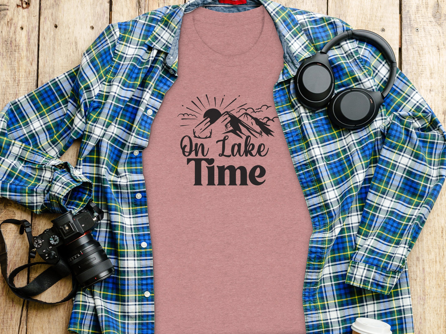 On Lake Time Outdoors Nature Hiking Mountains T-Shirt T-Shirt - Outdoor & Adventure Collection - Mile Marker 16 Gear by Cloud 16 Clothing Co.