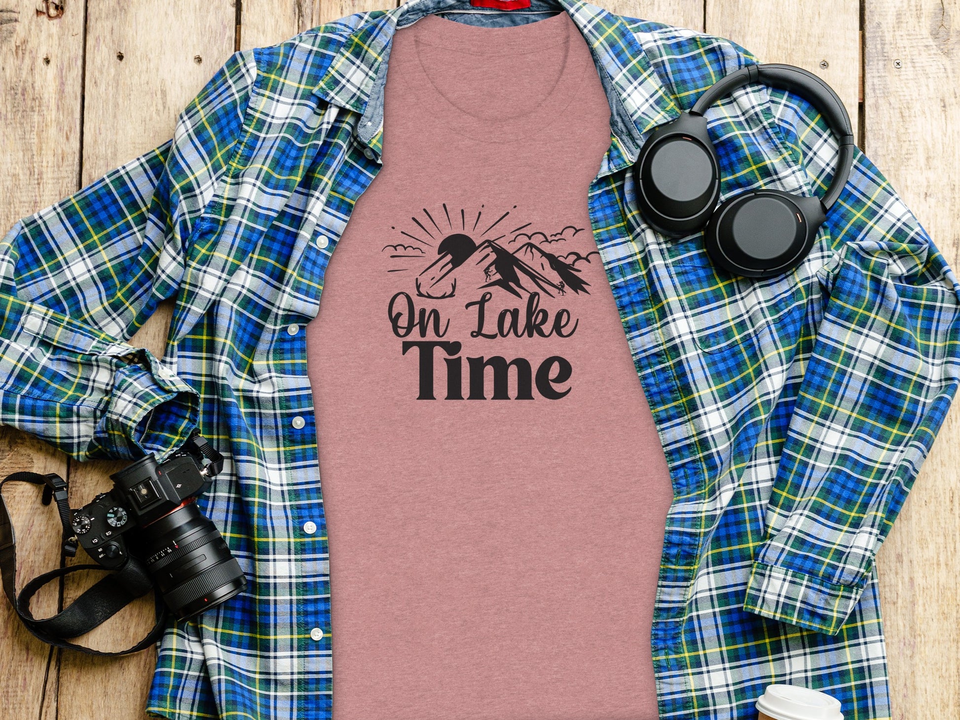 On Lake Time Outdoors Nature Hiking Mountains T-Shirt T-Shirt - Outdoor & Adventure Collection - Mile Marker 16 Gear by Cloud 16 Clothing Co.