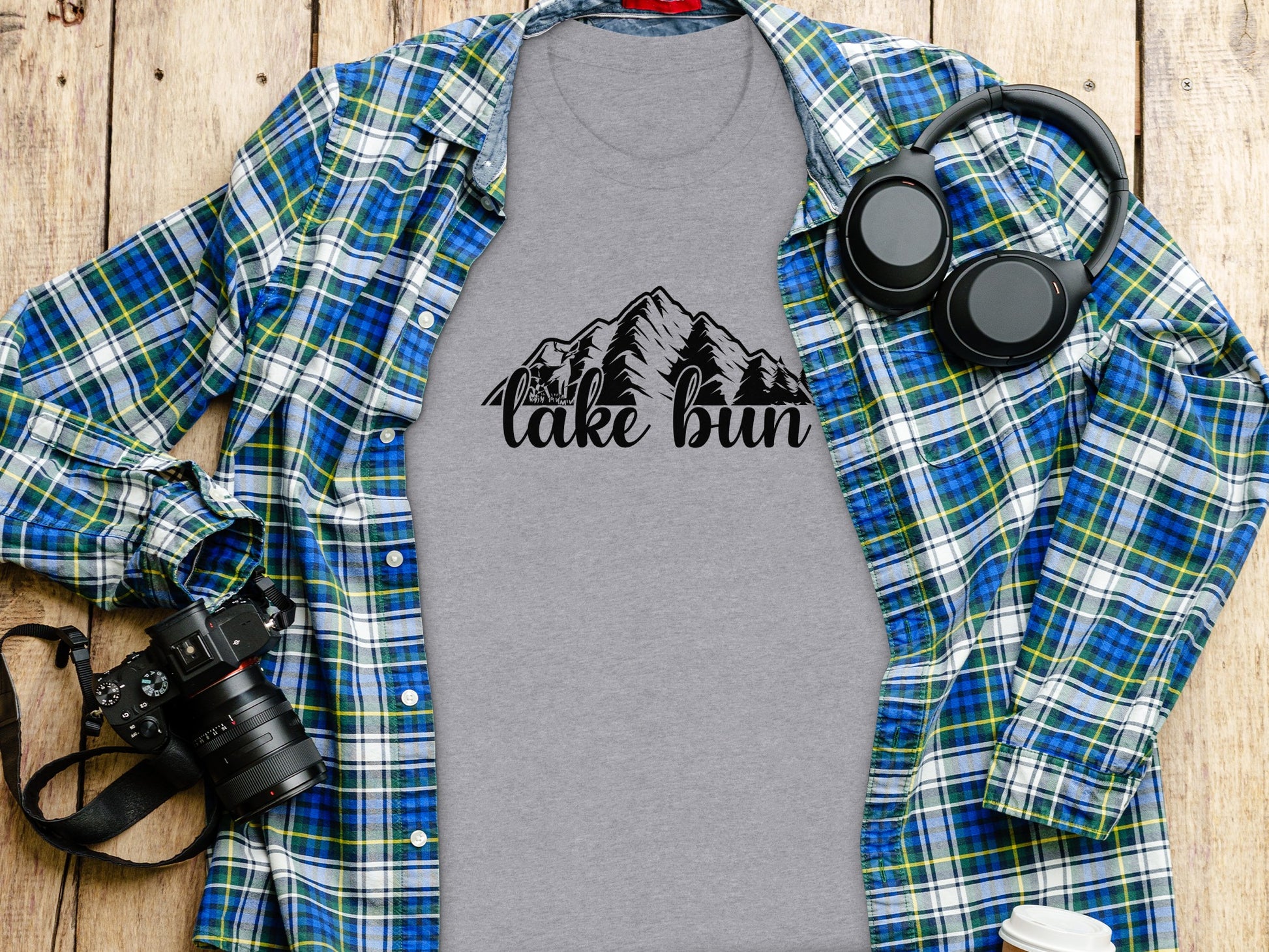 Lake Bun Mountains Nature Lover Graphic Design T-Shirt T-Shirt - Outdoor & Adventure Collection - Mile Marker 16 Gear by Cloud 16 Clothing Co.