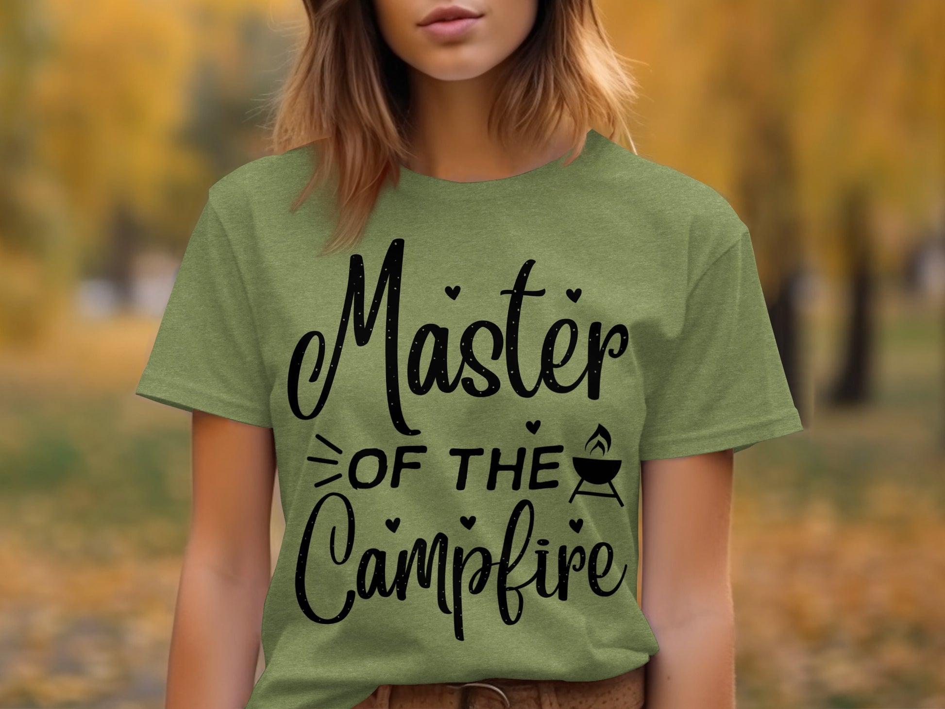 Master of The Campfire Design With Hearts T-Shirt T-Shirt - Outdoor & Adventure Collection - Mile Marker 16 Gear by Cloud 16 Clothing Co.