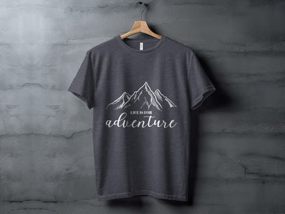Life Is For Adventure Mountains Graphic Illustration T-Shirt T-Shirt - Outdoor & Adventure Collection - Mile Marker 16 Gear by Cloud 16 Clothing Co.