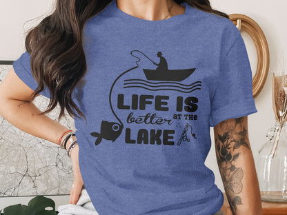 Life Is Better At The Lake Fishing Adventure Graphic T-Shirt T-Shirt - Outdoor & Adventure Collection - Mile Marker 16 Gear by Cloud 16 Clothing Co.