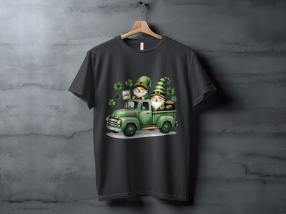 Leprechaun Gnomes in Green Truck Graphic T-Shirt