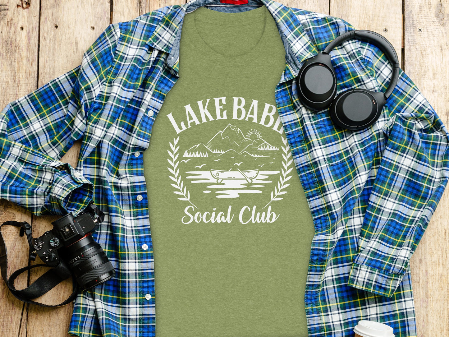 Lake Babe Social Club Mountains and Boat Graphic T-Shirt T-Shirt - Outdoor & Adventure Collection - Mile Marker 16 Gear by Cloud 16 Clothing Co.