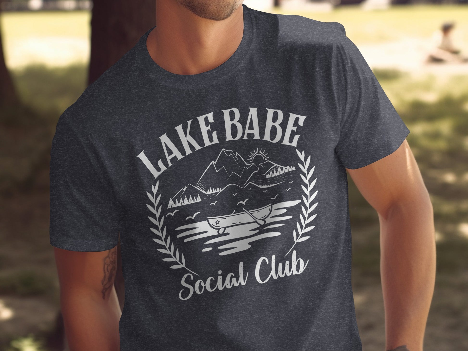 Lake Babe Social Club Mountains and Boat Graphic T-Shirt T-Shirt - Outdoor & Adventure Collection - Mile Marker 16 Gear by Cloud 16 Clothing Co.