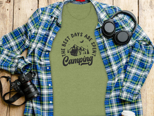 The Best Days Are Spent Camping Graphic Print T-Shirt T-Shirt - Outdoor & Adventure Collection - Mile Marker 16 Gear by Cloud 16 Clothing Co.