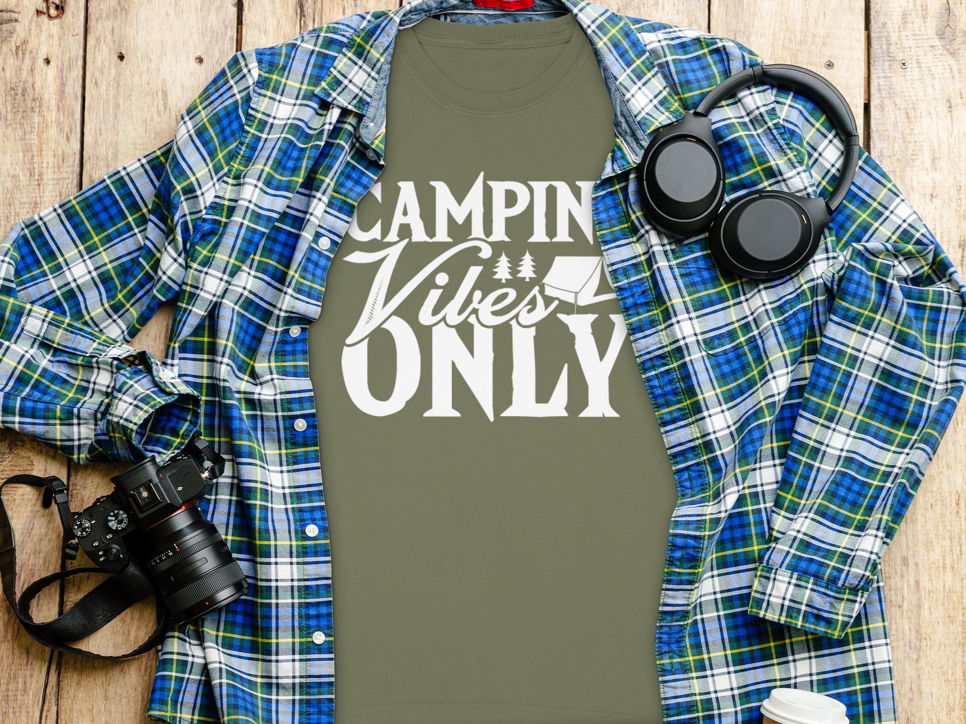 Camping Vibes Only Graphic Tee Perfect for Nature