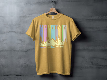 Colorful Mountain Graphic T-Shirt for Outdoor Lovers