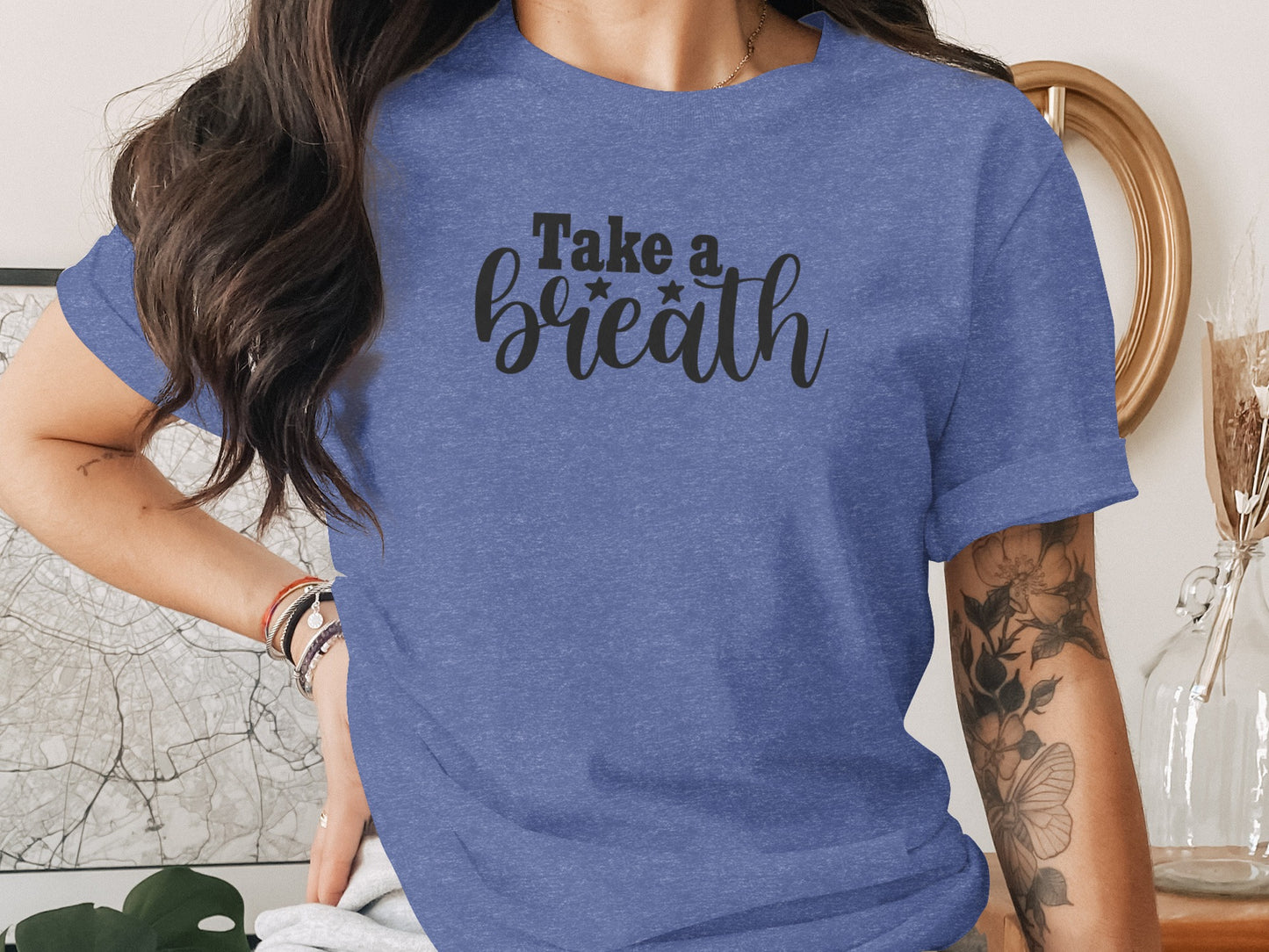 Take a Breath Graphic Two Stars Design Inspiration T-Shirt T-Shirt - Outdoor & Adventure Collection - Mile Marker 16 Gear by Cloud 16 Clothing Co.