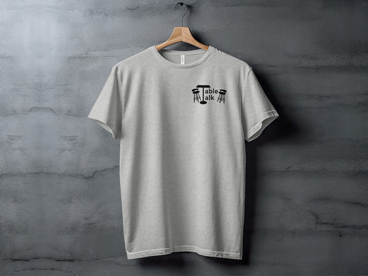 Casual Gray Shirt with Unique Table Talk Design Tee