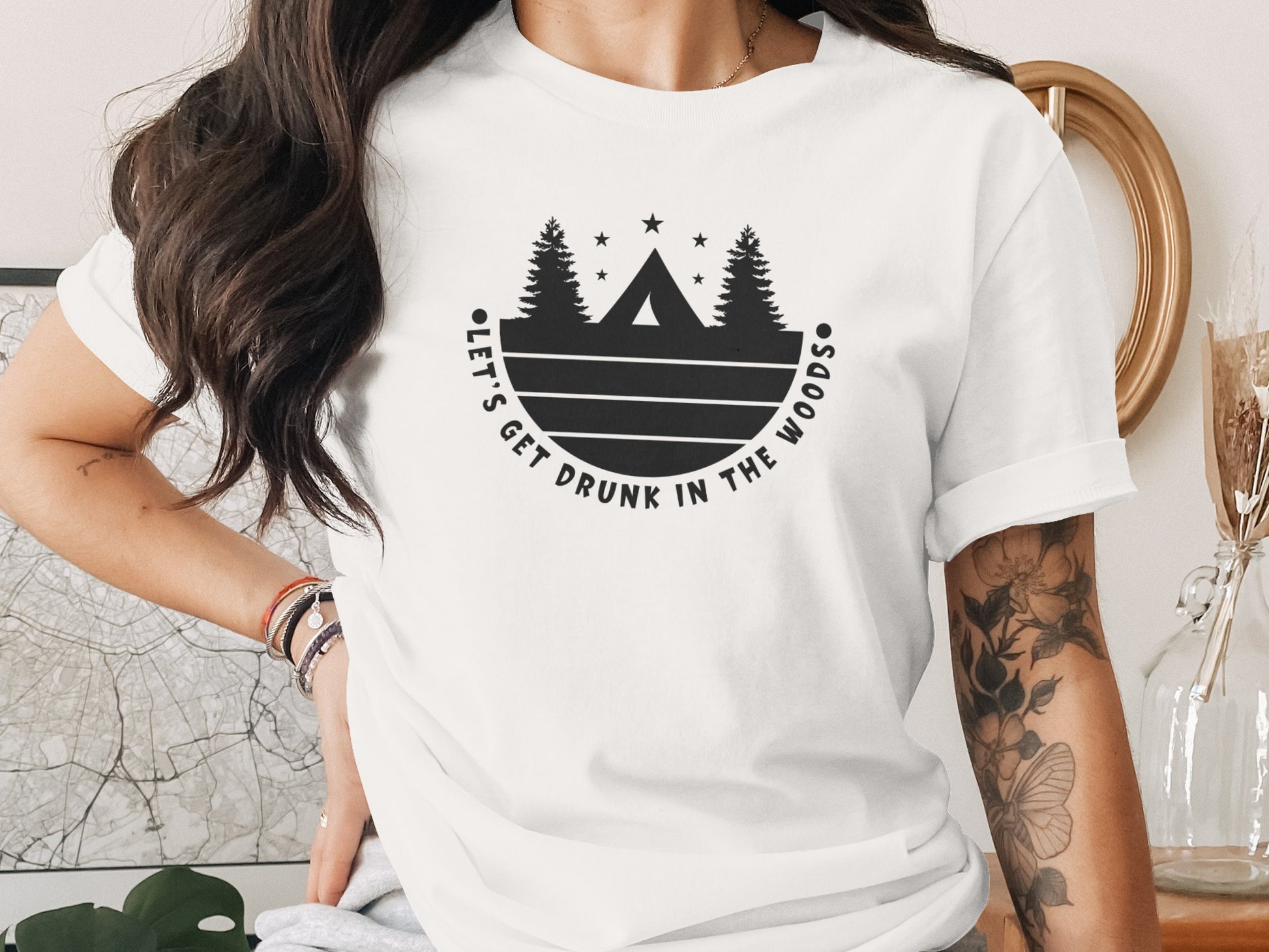 Let's Get Drunk In The Woods Camping Adventure T-Shirt T-Shirt - Outdoor & Adventure Collection - Mile Marker 16 Gear by Cloud 16 Clothing Co.