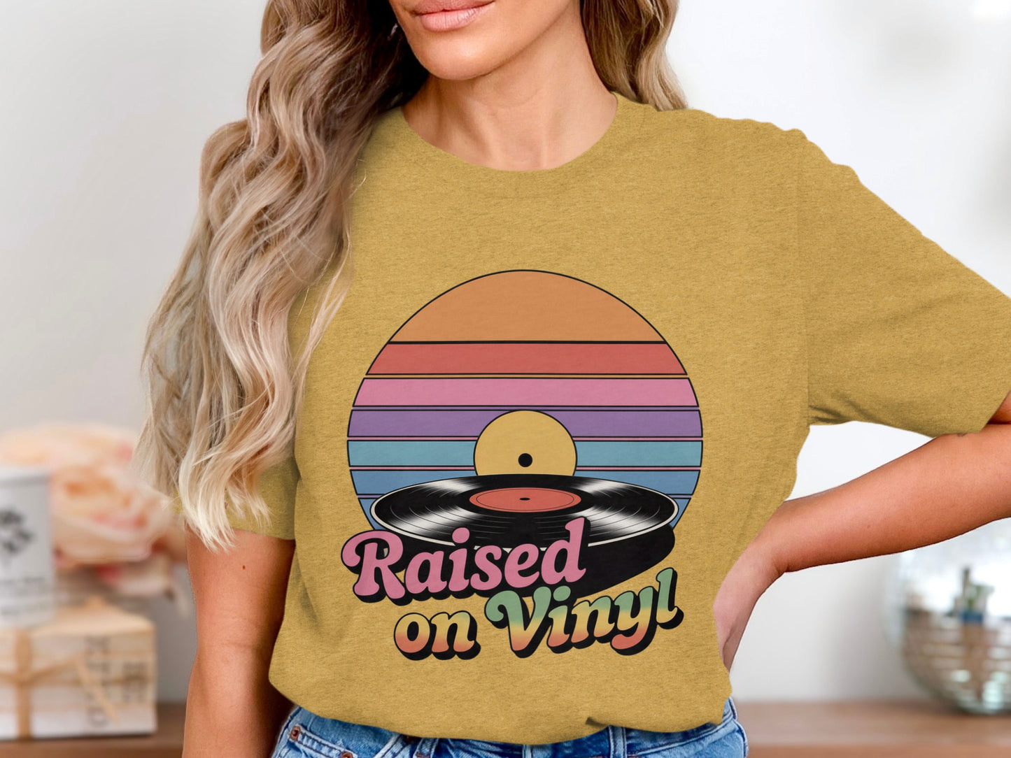 Raised on Vinyl Retro Graphic Tee Shirt