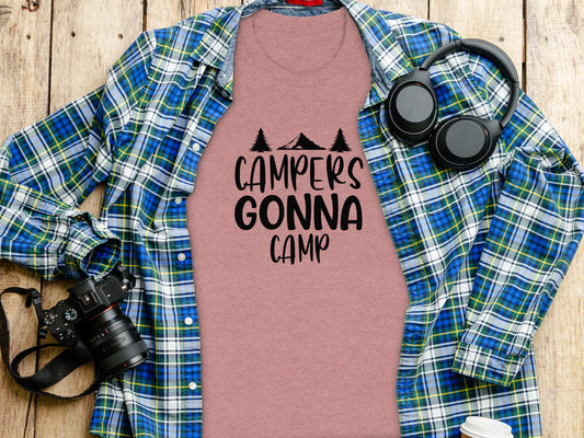 Campers Gonna Camp Nature Adventure Camping Trip T-Shirt T-Shirt - Outdoor & Adventure Collection - Mile Marker 16 Gear by Cloud 16 Clothing Co.