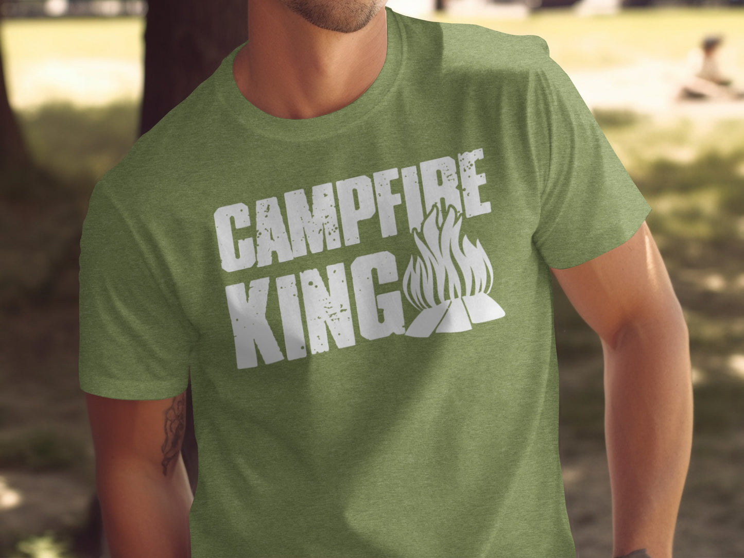 Campfire King Flames Graphic Outdoors Adventure T-Shirt T-Shirt - Outdoor & Adventure Collection - Mile Marker 16 Gear by Cloud 16 Clothing Co.