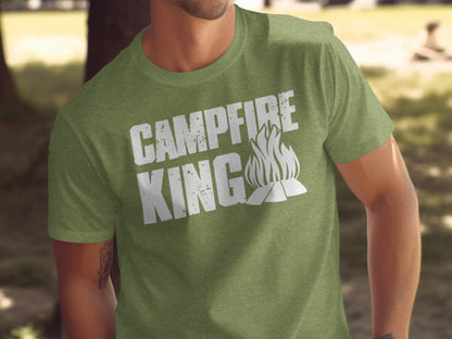 Campfire King Flames Graphic Outdoors Adventure T-Shirt T-Shirt - Outdoor & Adventure Collection - Mile Marker 16 Gear by Cloud 16 Clothing Co.