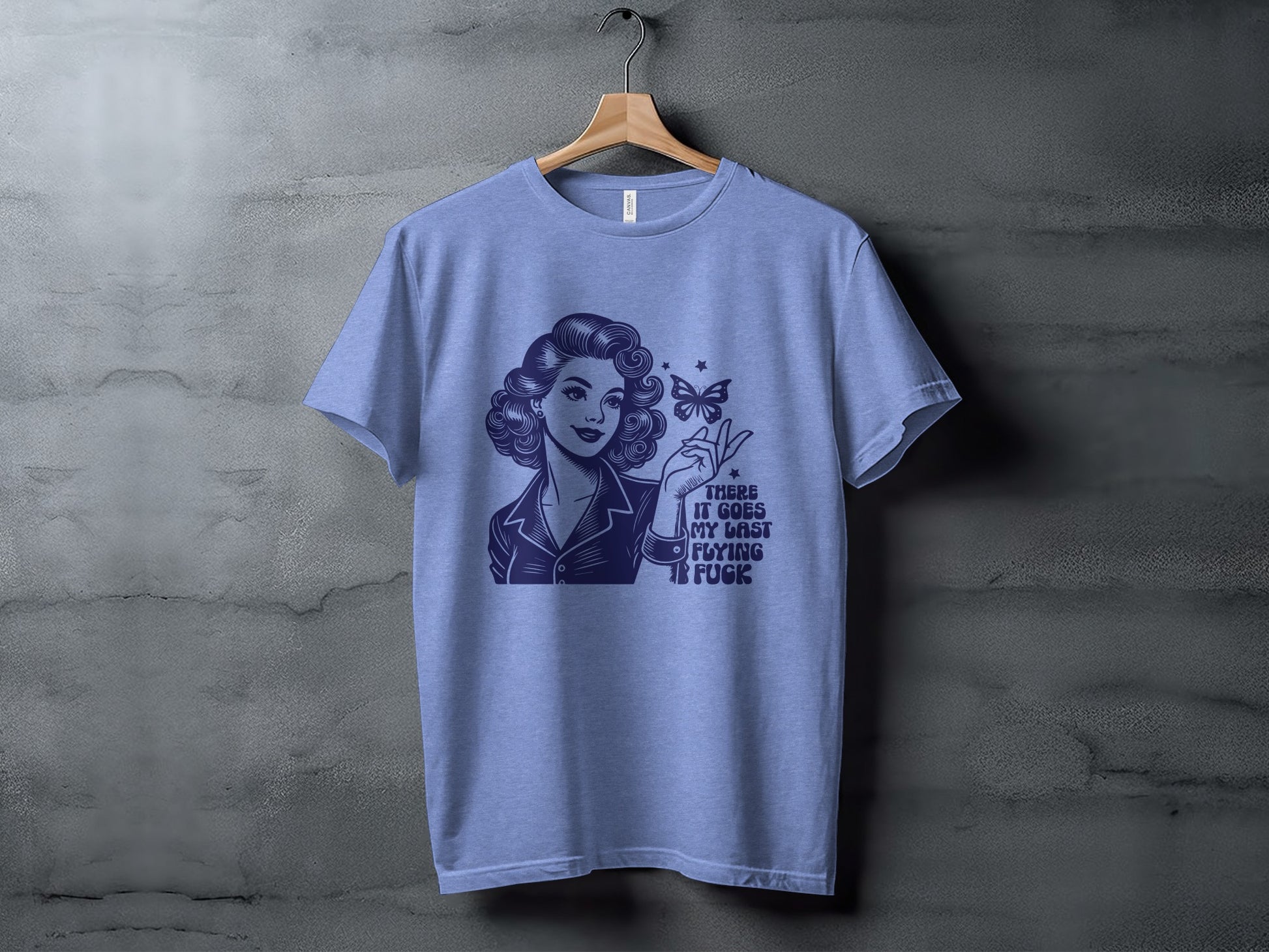 Edgy Blue T-Shirt with Retro Graphic Print Shirt