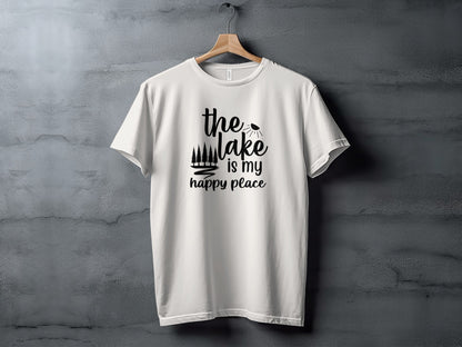 The Lake Is My Happy Place With Trees Graphic T-Shirt T-Shirt - Outdoor & Adventure Collection - Mile Marker 16 Gear by Cloud 16 Clothing Co.