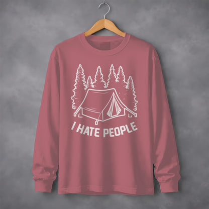 I Hate People Camping Tent Long Sleeve Shirt