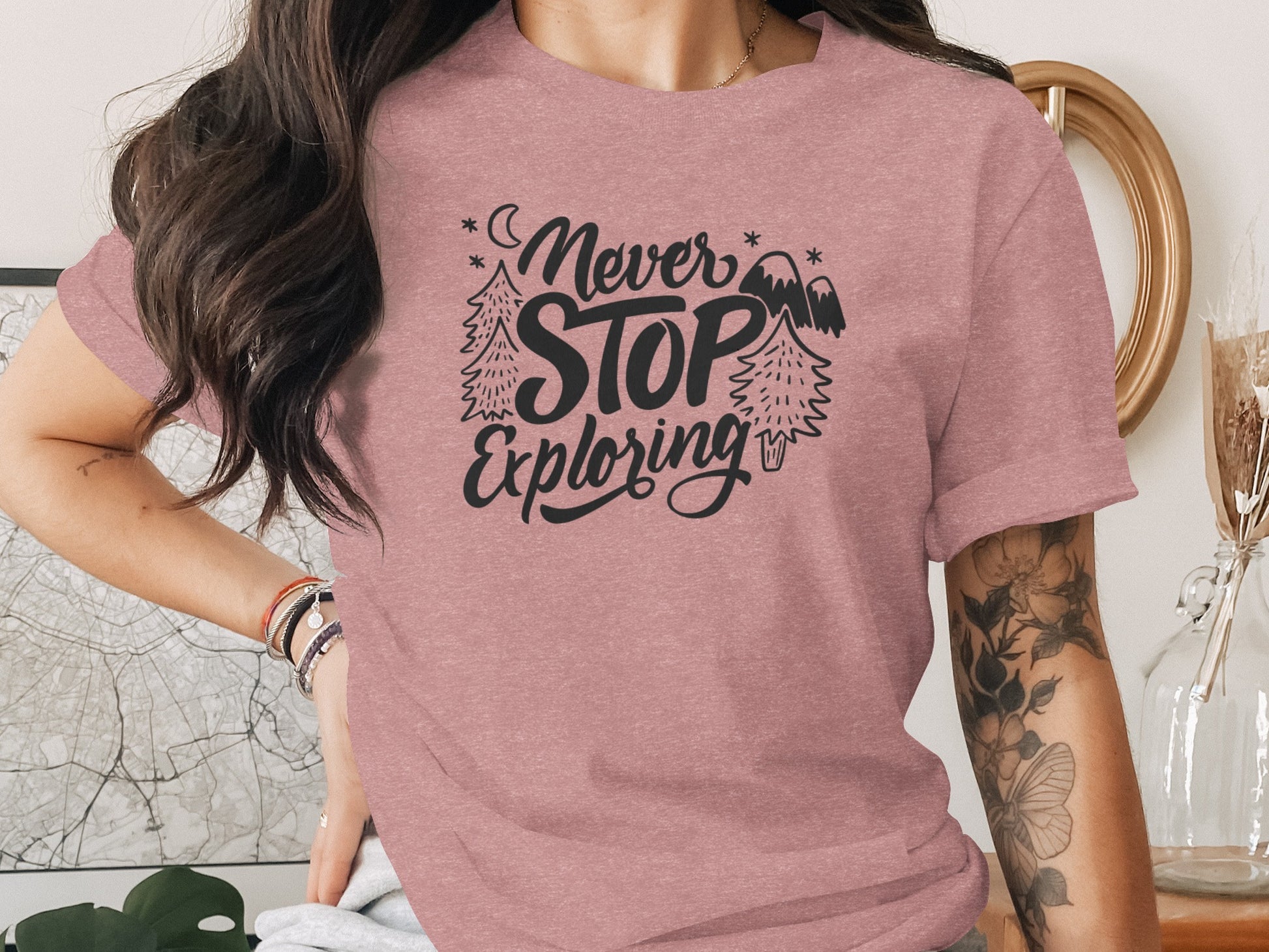 Never Stop Exploring Mountain Adventure Outdoors T-Shirt T-Shirt - Outdoor & Adventure Collection - Mile Marker 16 Gear by Cloud 16 Clothing Co.