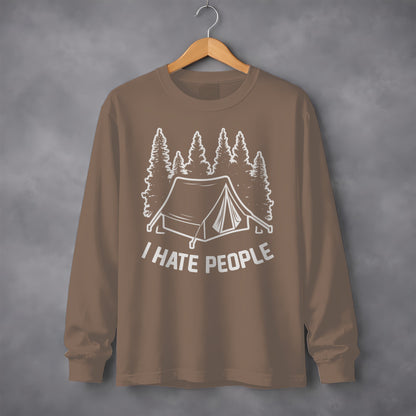 I Hate People Camping Design Long Sleeve Shirt