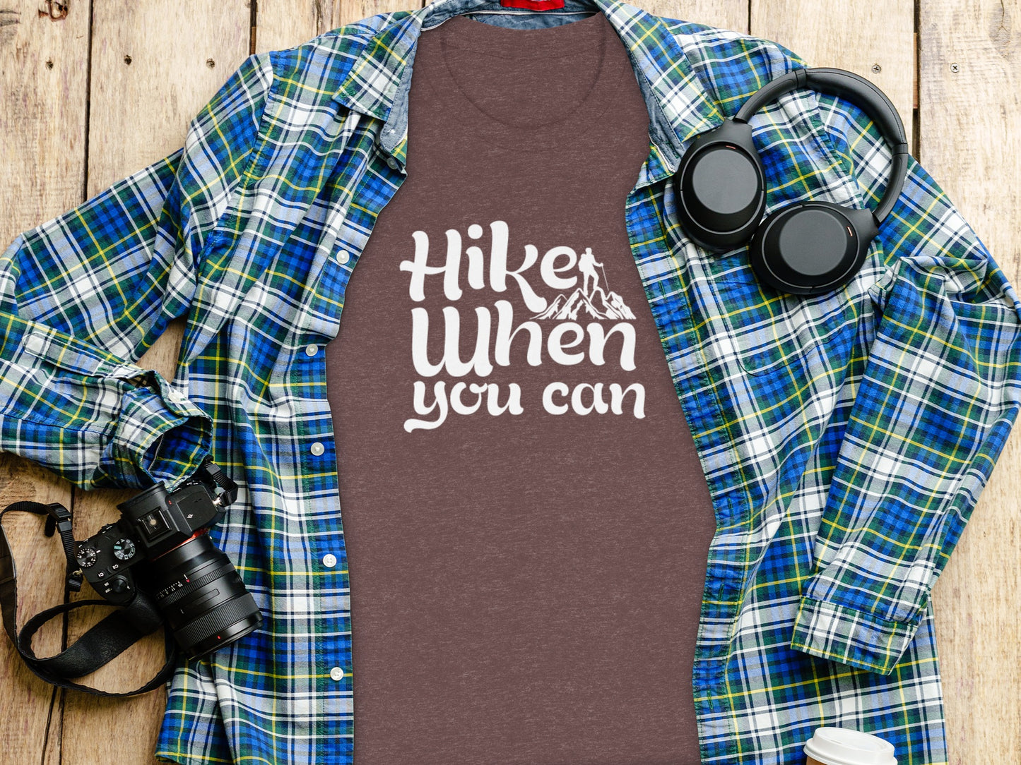 Hike When You Can Outdoor Adventure Design for Hiking T-Shirt T-Shirt - Outdoor & Adventure Collection - Mile Marker 16 Gear by Cloud 16 Clothing Co.
