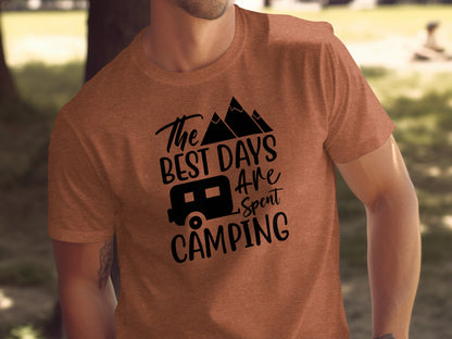 The Best Days Are Spent Camping Graphic Design T-Shirt T-Shirt - Outdoor & Adventure Collection - Mile Marker 16 Gear by Cloud 16 Clothing Co.