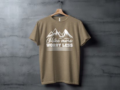 Hike More Worry Less Mountain Graphic Adventure T-Shirt T-Shirt - Outdoor & Adventure Collection - Mile Marker 16 Gear by Cloud 16 Clothing Co.