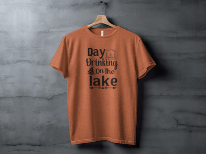 Day Drinking On The Lake Fun Vacation Graphic T-Shirt T-Shirt - Outdoor & Adventure Collection - Mile Marker 16 Gear by Cloud 16 Clothing Co.
