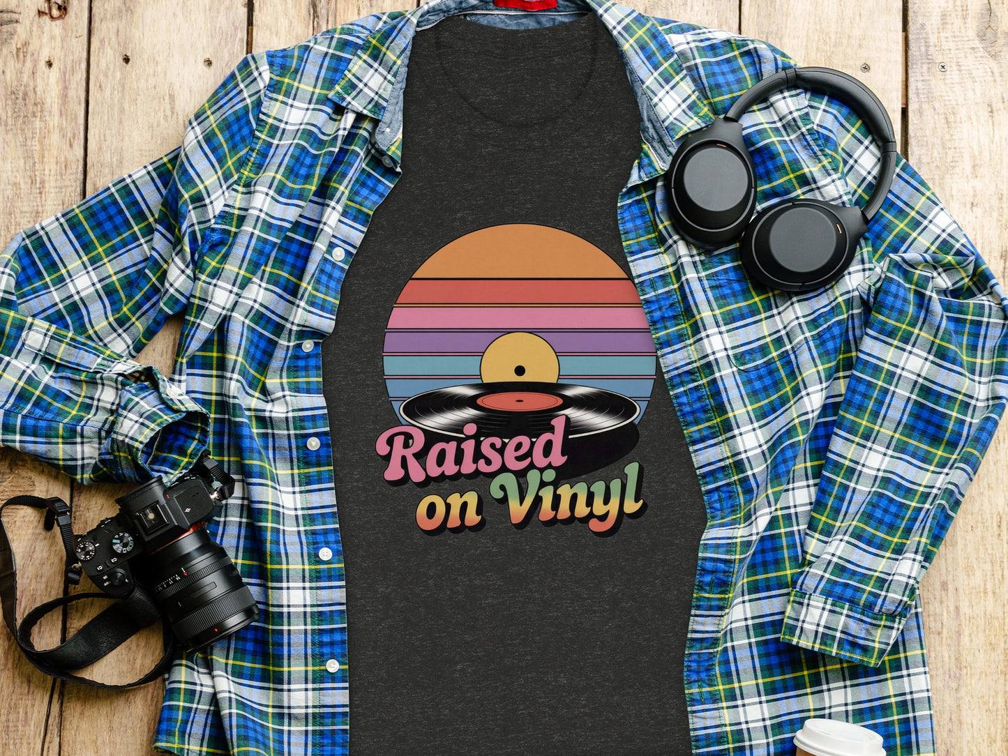 Raised On Vinyl Graphic Tee Music Lover Shirt