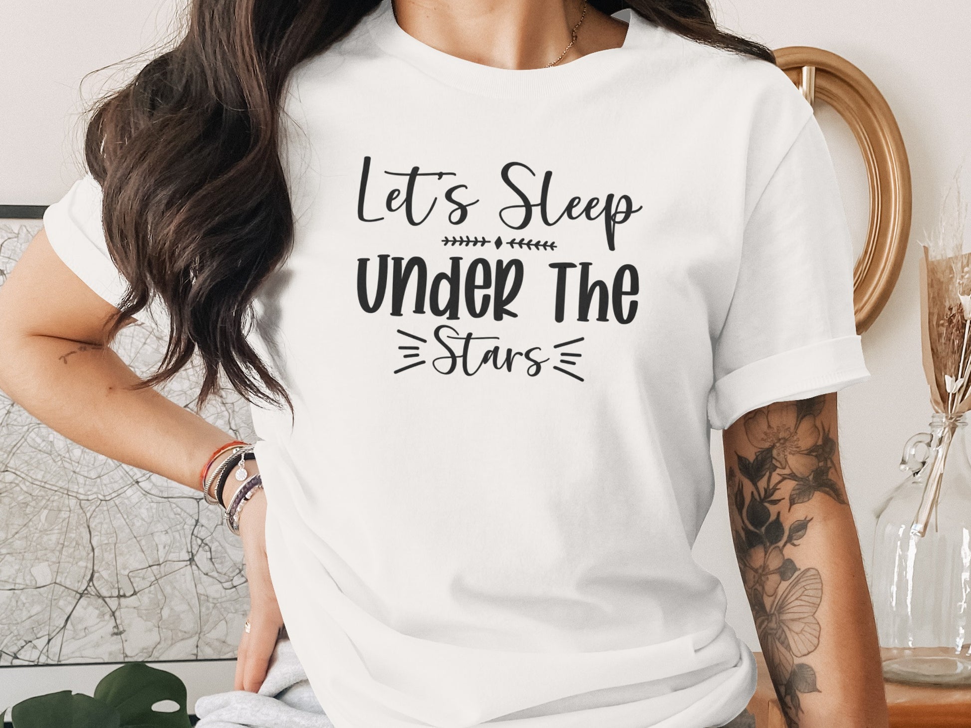 Let Us Sleep Under The Stars Fun Graphic T-Shirt T-Shirt - Outdoor & Adventure Collection - Mile Marker 16 Gear by Cloud 16 Clothing Co.
