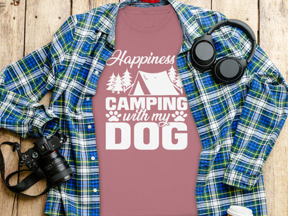Happiness Camping With My Dog T-Shirt