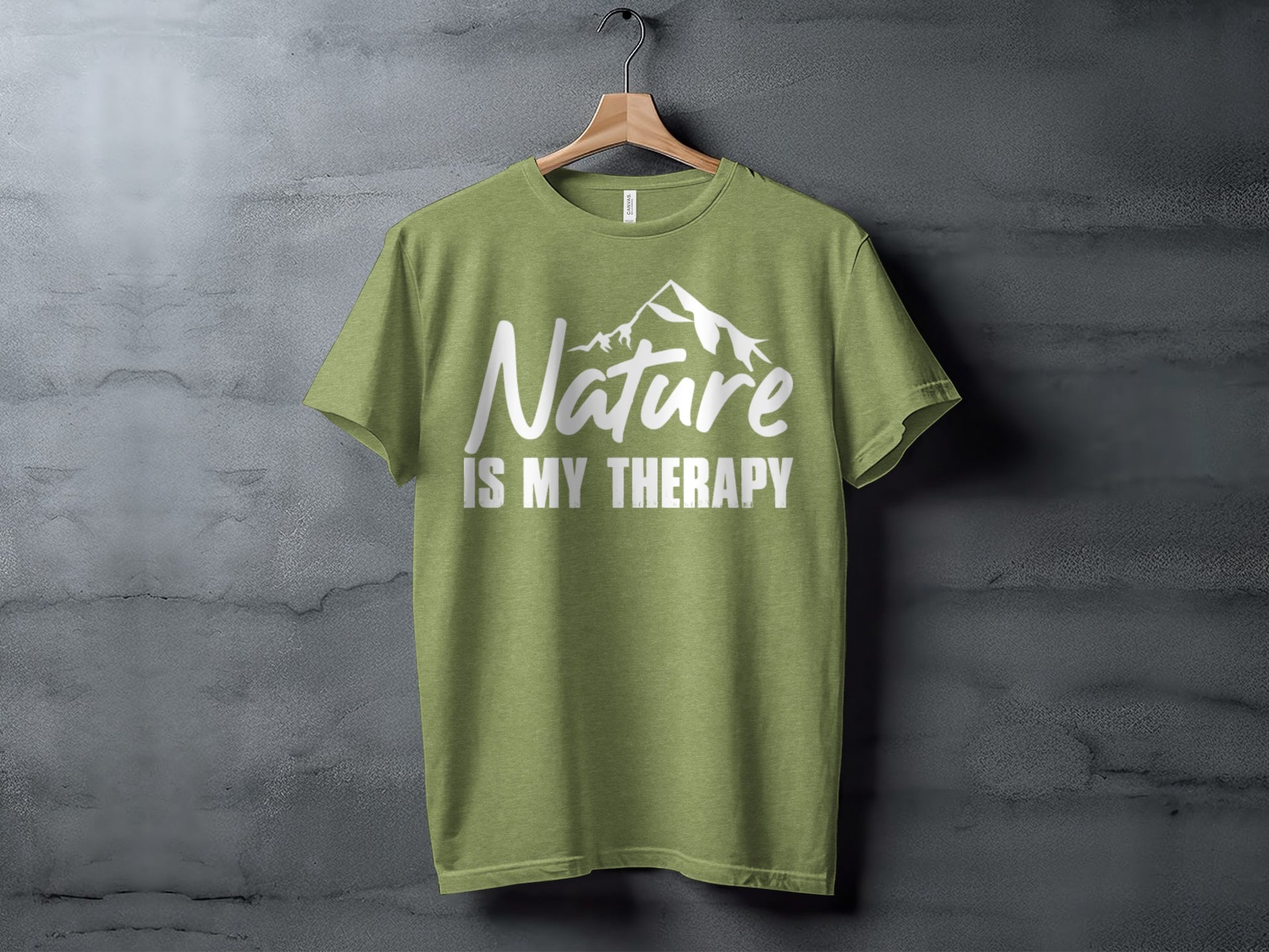 Nature is my Therapy White Text with Mountain T-Shirt T-Shirt - Outdoor & Adventure Collection - Mile Marker 16 Gear by Cloud 16 Clothing Co.
