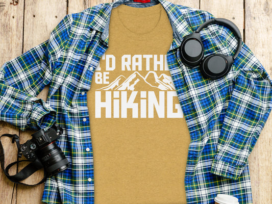 I Would Rather Be Hiking Mountains Graphic Design T-Shirt T-Shirt - Outdoor & Adventure Collection - Mile Marker 16 Gear by Cloud 16 Clothing Co.