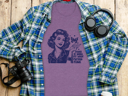 Vintage Style Graphic Tee There It Goes My Last Flying F Shirt