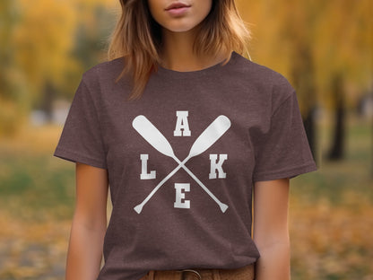 A Lake With Paddle Outdoors Adventure Summer Vacation T-Shirt T-Shirt - Outdoor & Adventure Collection - Mile Marker 16 Gear by Cloud 16 Clothing Co.