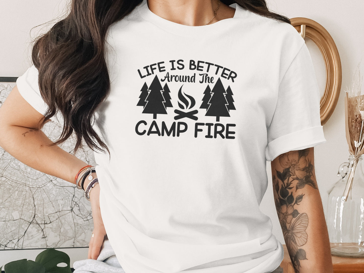 Life Is Better Around the Camp Fire Graphic Design T-Shirt T-Shirt - Outdoor & Adventure Collection - Mile Marker 16 Gear by Cloud 16 Clothing Co.